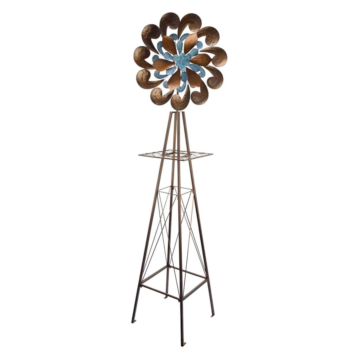 Image of garden windmill with flower swirl