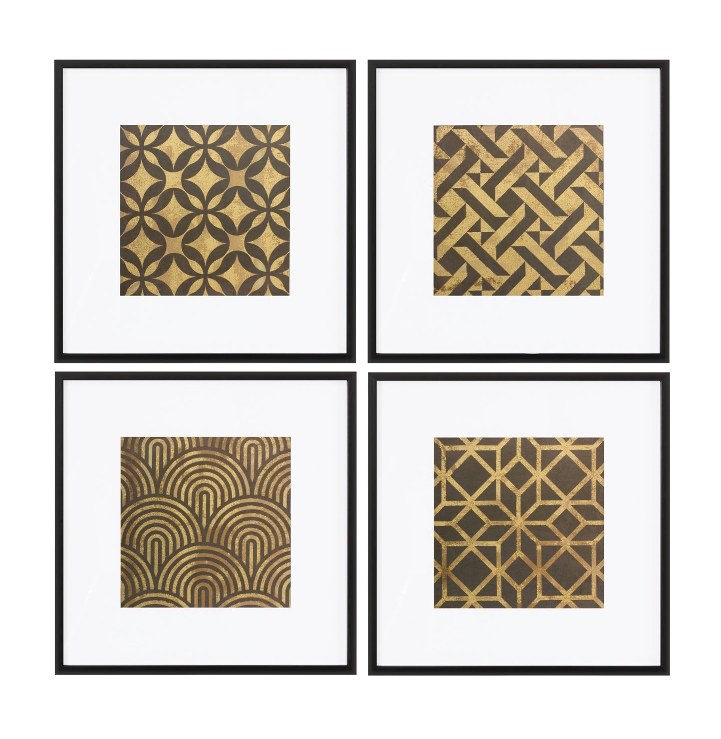 Geometric Print (Set/4) 20"SQ Paper/Glass/Plastic, 88522 from Melrose International-$149. & FREE SHIPPING