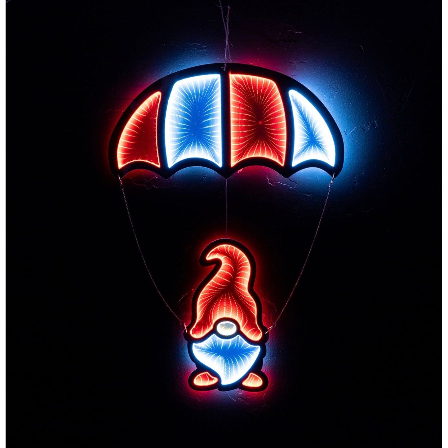 Gnome w/Parachute Infinity Light EMKO 33.5"H Acrylic UL Plug Included, by Melrose Intl- FREE SHIPPING