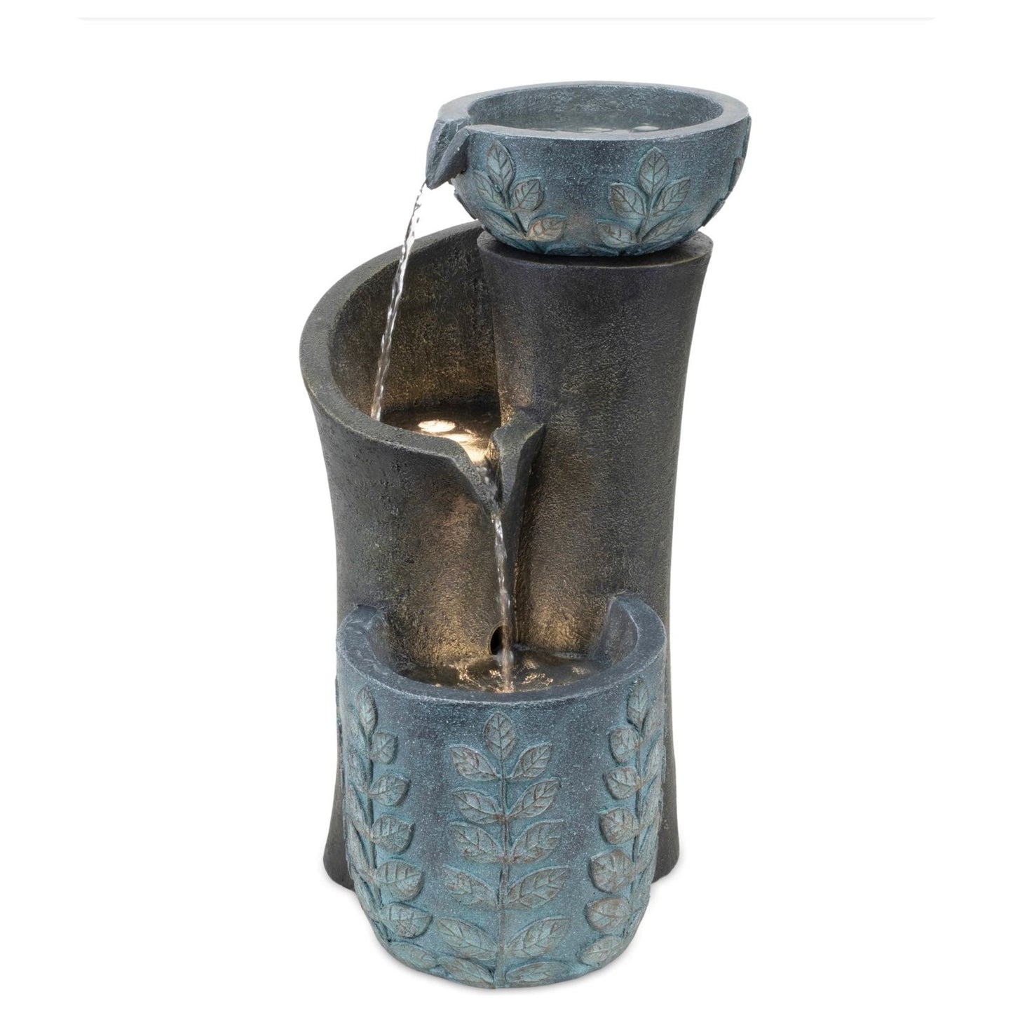 Cascading Leaf Bowl Fountain 12”L x 19.5"H, Resin UL Pump, 92739 from Melrose Int’l - $147. & FREE SHIPPING