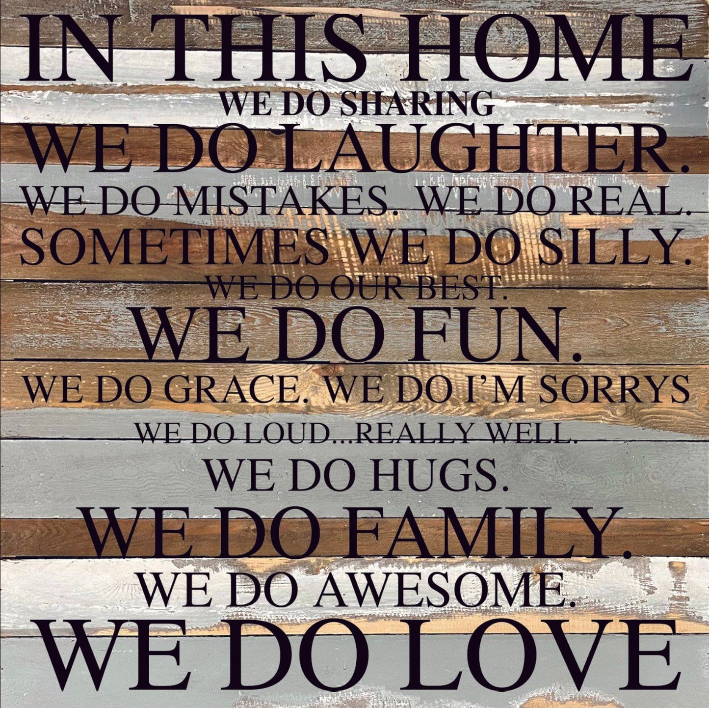 Reclaimed Wood Sign, 28” x28” “IN THIS HOME”from Second Nature by Hand - FREE SHIPPING
