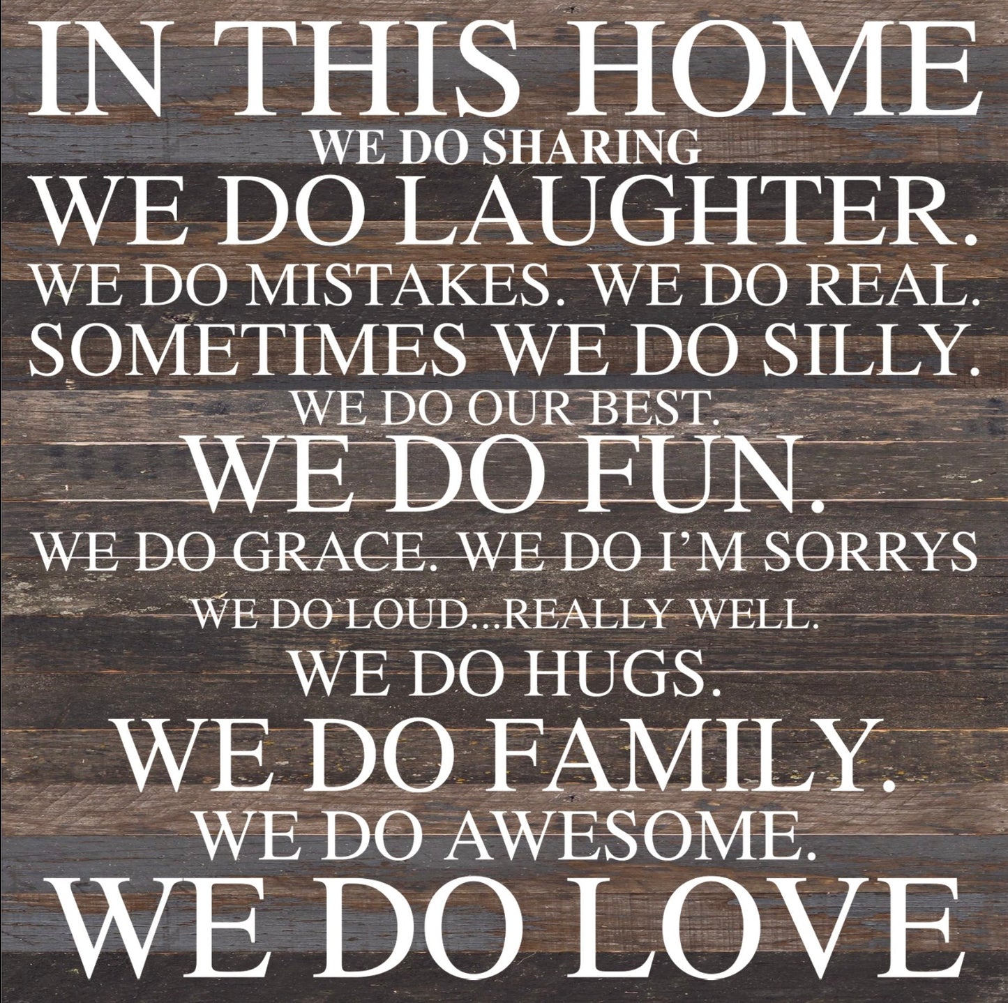 Reclaimed Wood Sign, 28” x28” “IN THIS HOME”from Second Nature by Hand - FREE SHIPPING