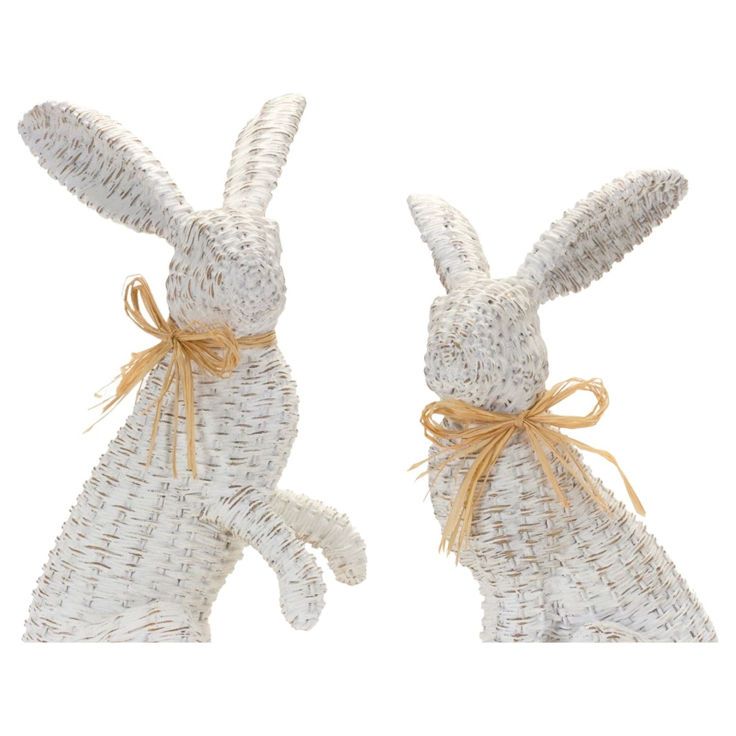 Wicker-Look Rabbit Statues (Set/2 asst) 15.25"H, 17.75"H Resin from Melrose Intl 89427-FREE SHIPPING & $119.
