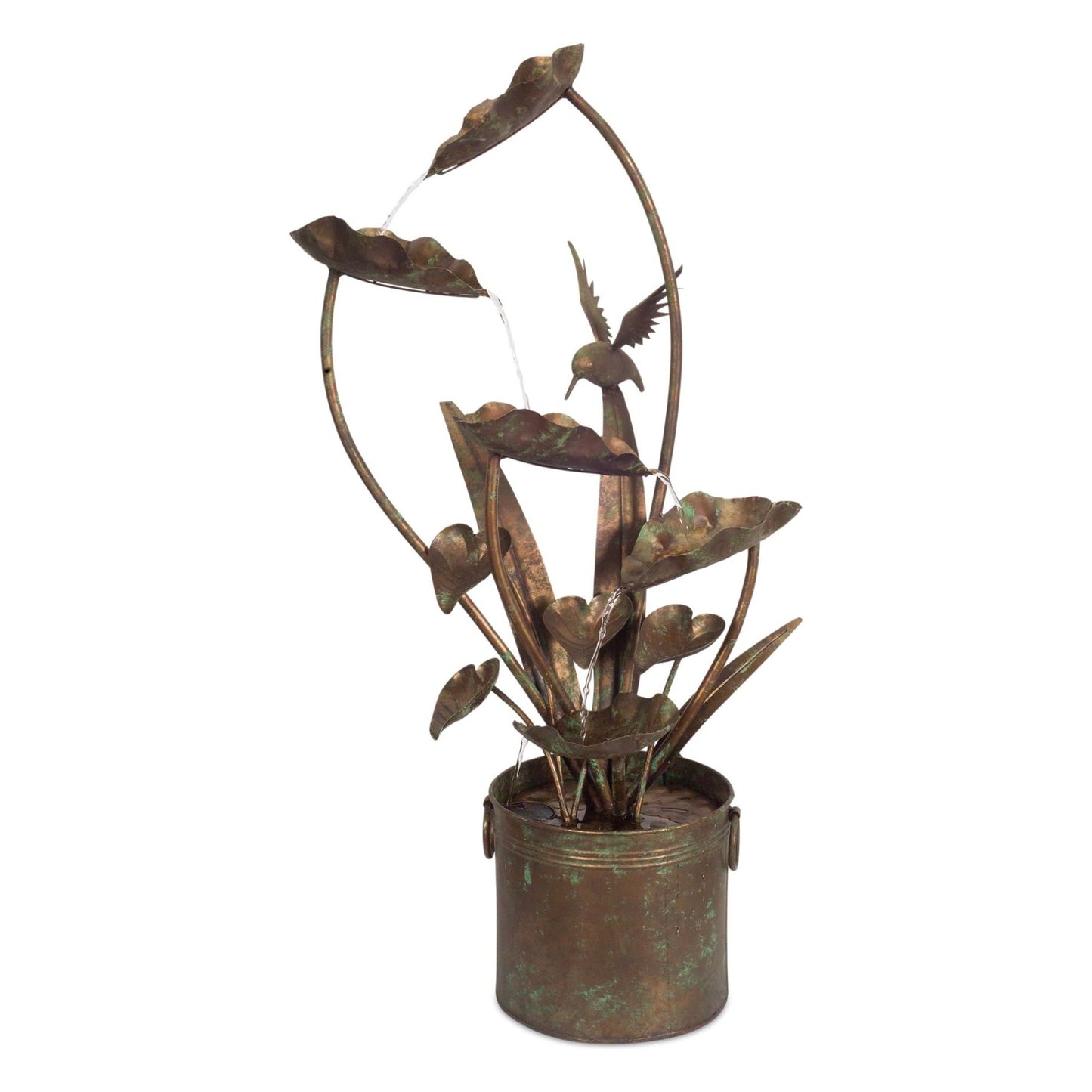 Rustic Anthurium and Hummingbird Fountain Style 74251,  39.5"H Iron from Melrose International 74251- FREE SHIPPING & $199.