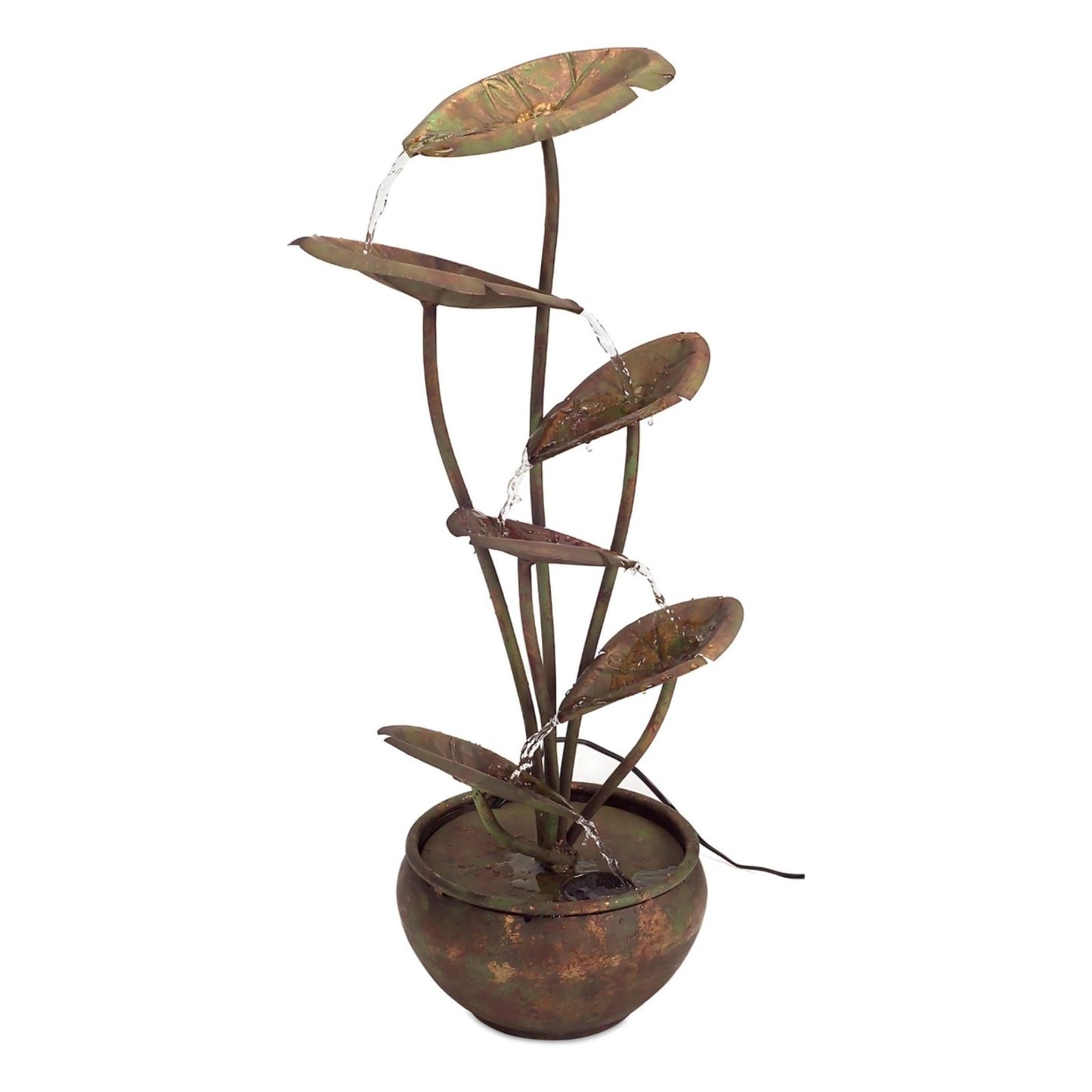 Bronze Metal Lotus Fountain w/UL Pump 30.5"H Metal from Melrose International 66295 - FREE SHIPPING & $139.