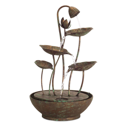 Rustic Lotus Leaf Fountain 19.5"H Iron, Style 74250 UL Pump from Melrose International - FREE SHIPPING & $109.