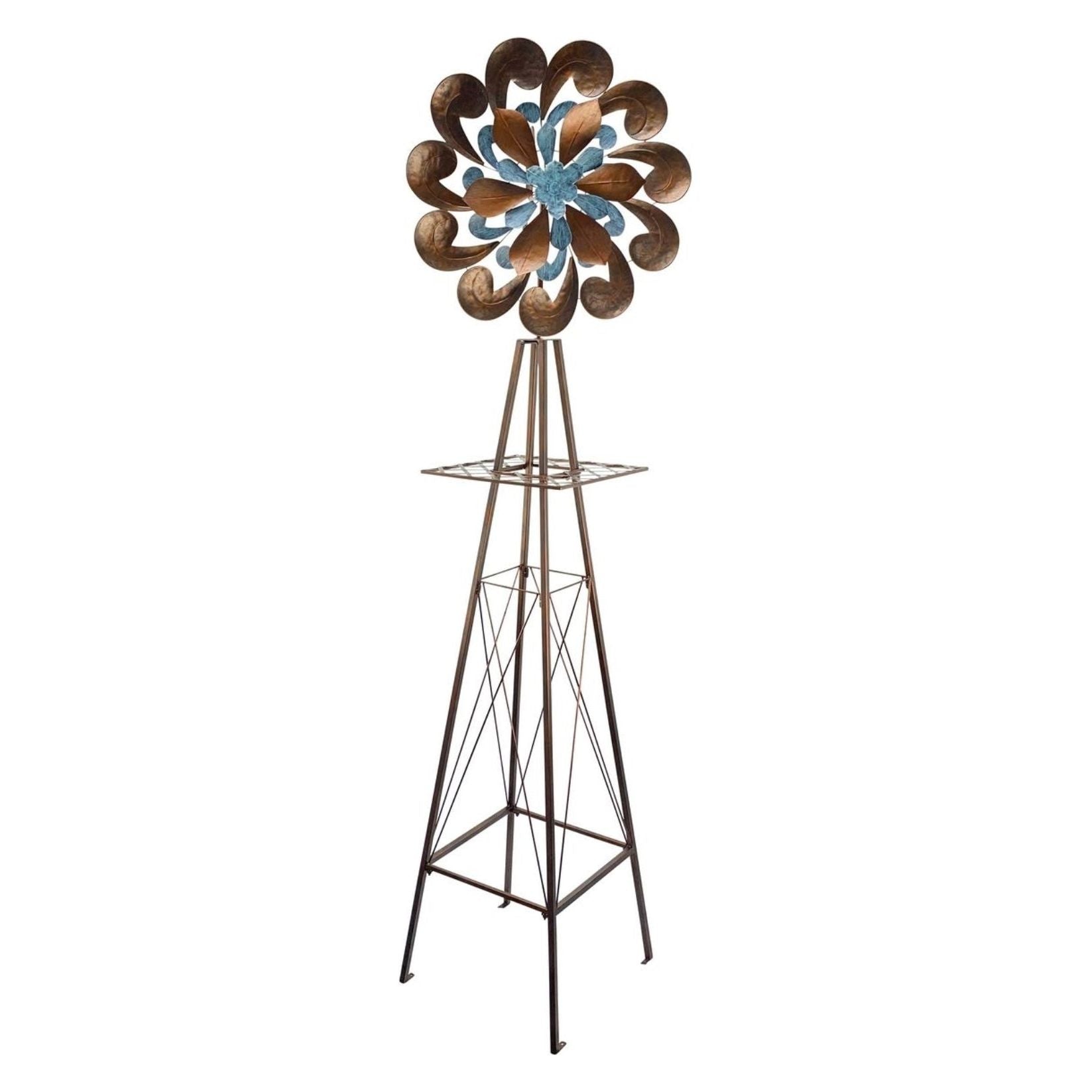 Image of garden windmill with flower swirl