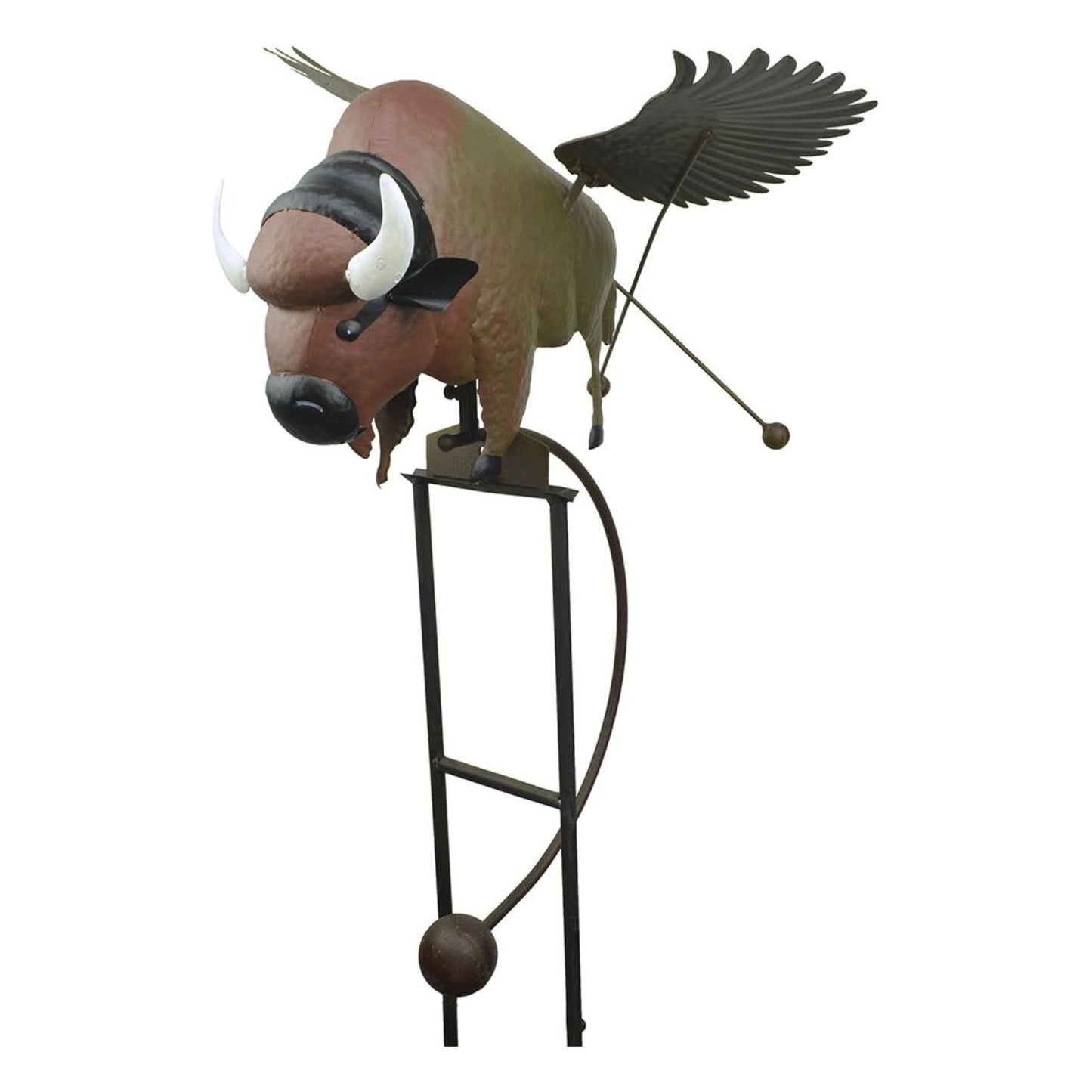 Closeup of winged bison rocker