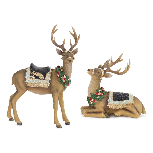 Holiday Deer Figurine with Gold Accents (Set of 2) by Melrose Int’l - FREE SHIPPING & $105.