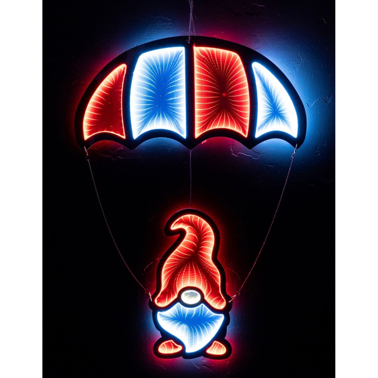 Gnome w/Parachute Infinity Light EMKO 33.5"H Acrylic UL Plug Included, by Melrose Intl- FREE SHIPPING