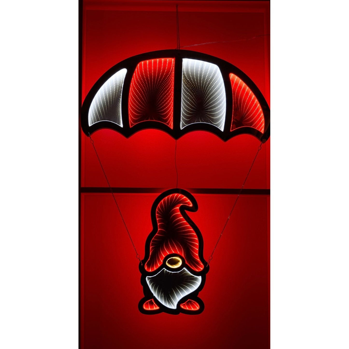 Gnome w/Parachute Infinity Light EMKO 33.5"H Acrylic UL Plug Included, by Melrose Intl- FREE SHIPPING